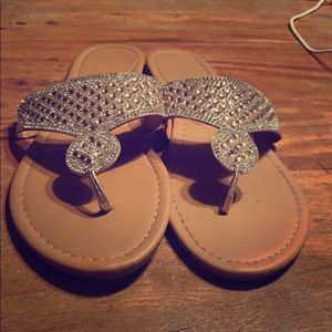 Sparkly flip flops Size 10